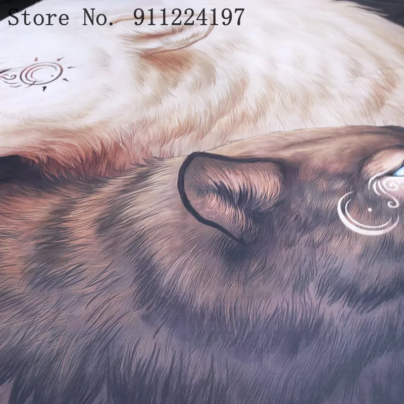 3D пододеяльник набор пара волков принт постельное белье один Двойной Твин