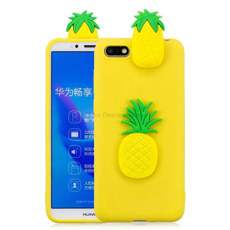 3D милый силиконовый чехол для телефона с пандой единорогом КАКТУСОМ Huawei Honor 7A DUA-L22