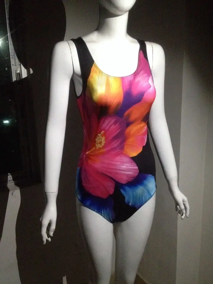 Женский большой яркий цветочный сексуальный слитный женский купальник