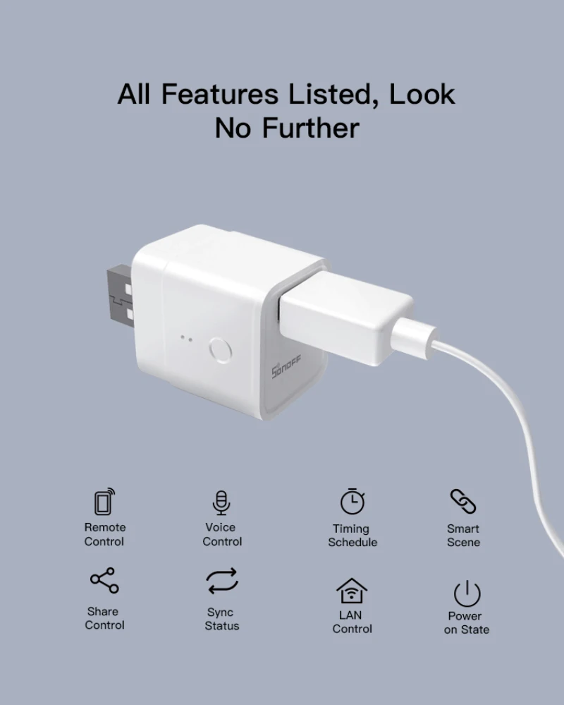 SONOFF микро беспроводной USB Смарт адаптер 5 в Wifi мини Зарядка умный пульт