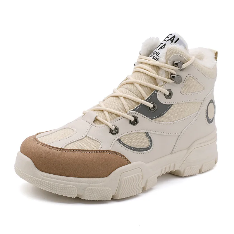 LIN KING/зимние мужские ботинки размера плюс Уличные Зимние ботильоны Мужские