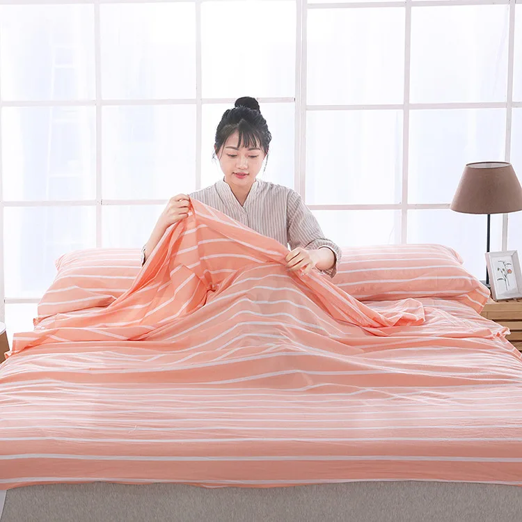 Роскошный 100% хлопок легкий спальный мешок для взрослых уход семья отель анти