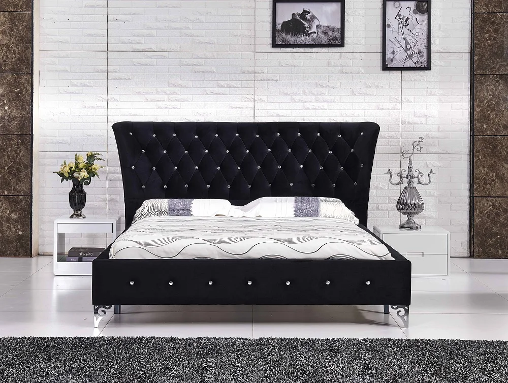 European modern design bedroom furniture King Queen fabric bed frame | Мебель