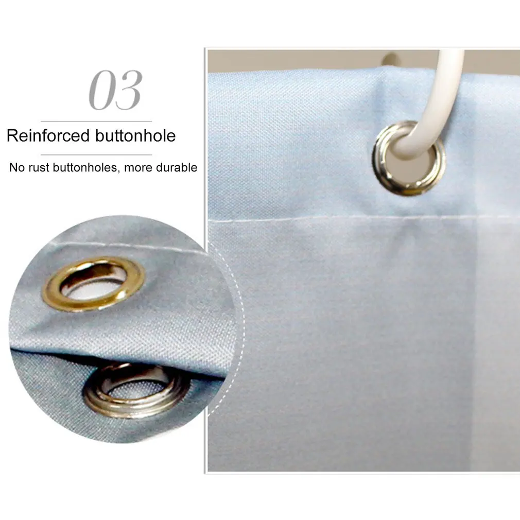 

Gray Shower curtains Solid Color Bathroom Curtain Polyester Fabric Thicken Waterproof Mildewproof Partition Bath Curtain