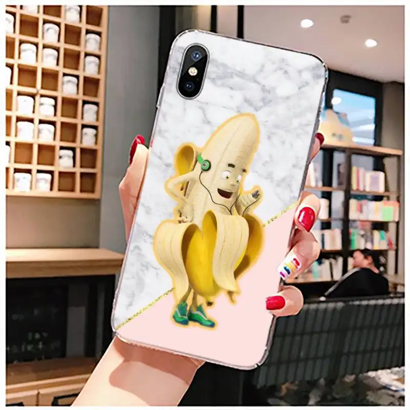 

Cartoon Funny Banana marble Luxury Phone Case coque Transparent for iPhone 11 12 mini pro XS MAX 8 7 6 6S Plus X 5S SE 2020 XR