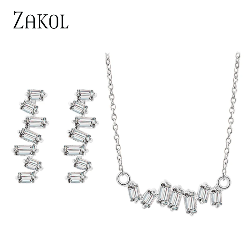 ZAKOL Новое поступление Европейский Стиль Ювелирные наборы прямоугольник