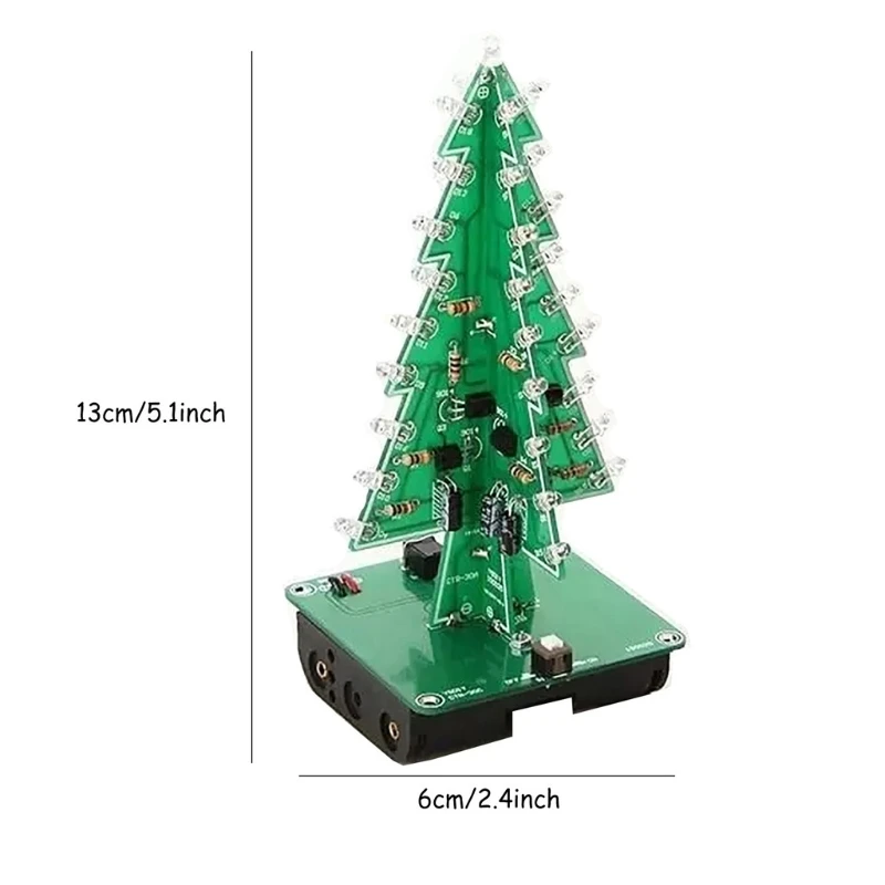 

Three-Dimensional 3D Christmas Tree LED DIY Kit Red Green Yellow LED Flash Circuit Kit Electronic Fun Suite