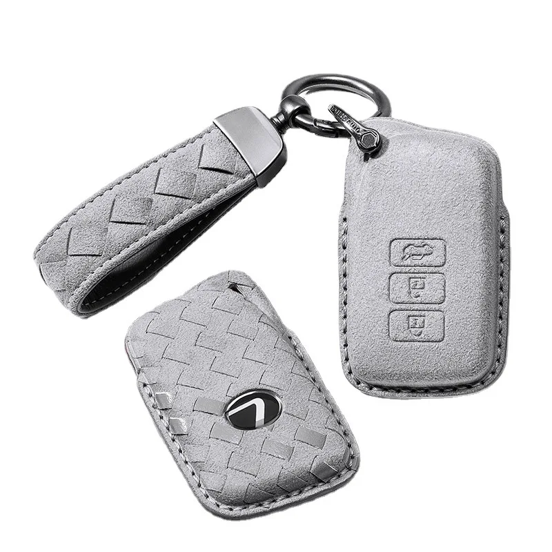 

Suede Car Key Cover Case Holder Keychain for Lexus NX 200 NX300H RX 350 450H ES 350 ES 300h 4 Button Key Accessories