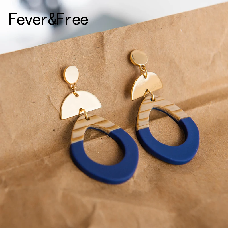 Женские Висячие серьги Fever & Free корейские винтажные геометрические круглые с