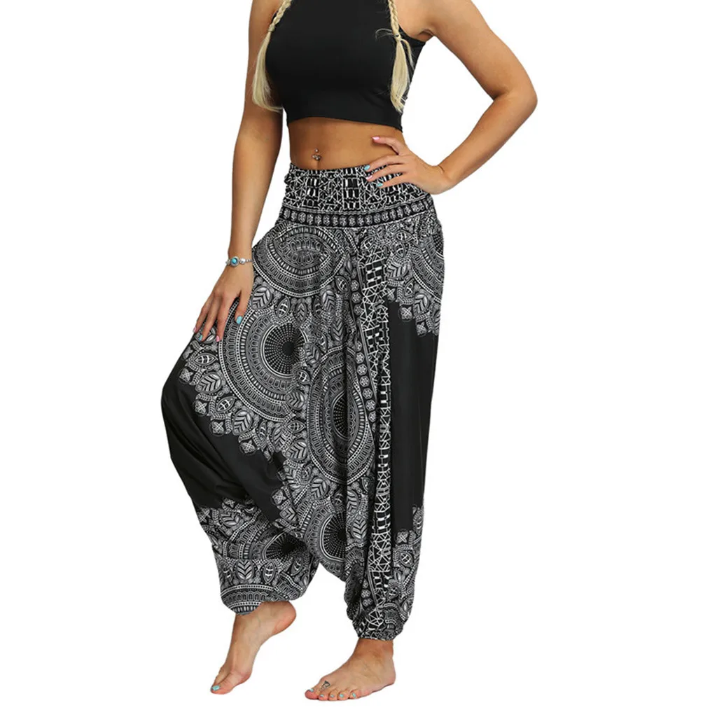 

Women Overalls Casual Loose girl Jumpsuits Sports Trousers Baggy Boho Aladdin Harem Pants Mujer Seamless pumps Leggings Pants