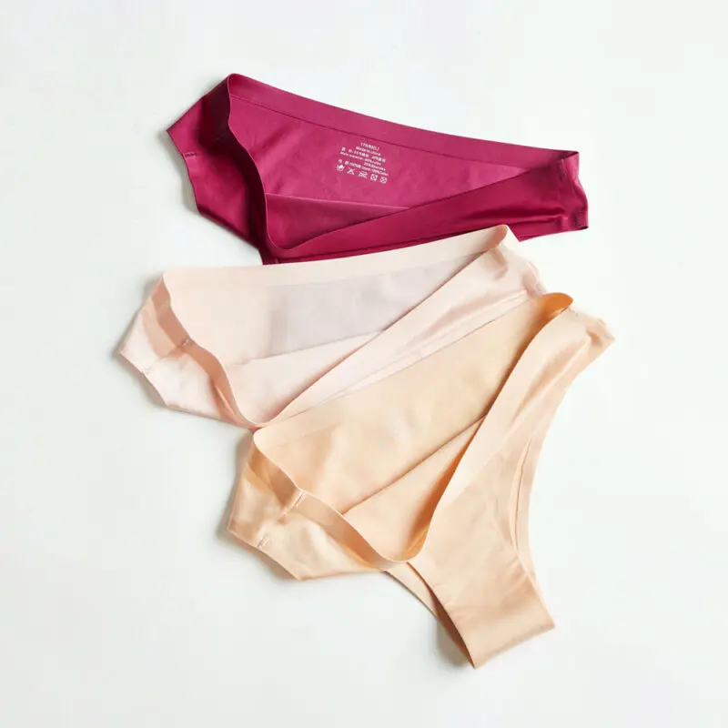 Женские трусики-стринги бесшовные стринги из ледяного шелка с высокой талией