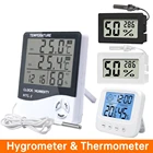 Электронный цифровой термометр, гигрометр, портативный мини-измеритель температуры и влажности в помещении и на улице, метеостанция с часами