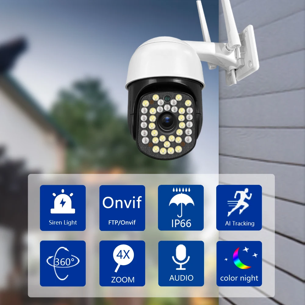 5-мегапиксельная IP-камера PTZ с Wi-Fi наружная камера видеонаблюдения автоматическим