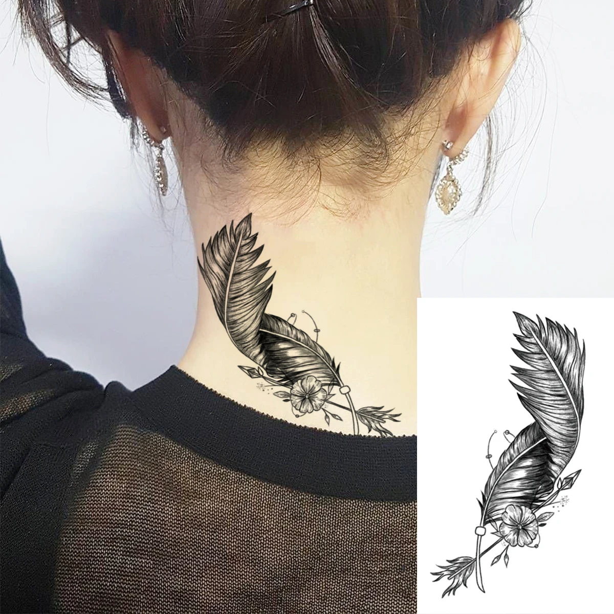 Крылья Ангела свечи-буквы сексуальные бедра Временные татуировки для Для женщин