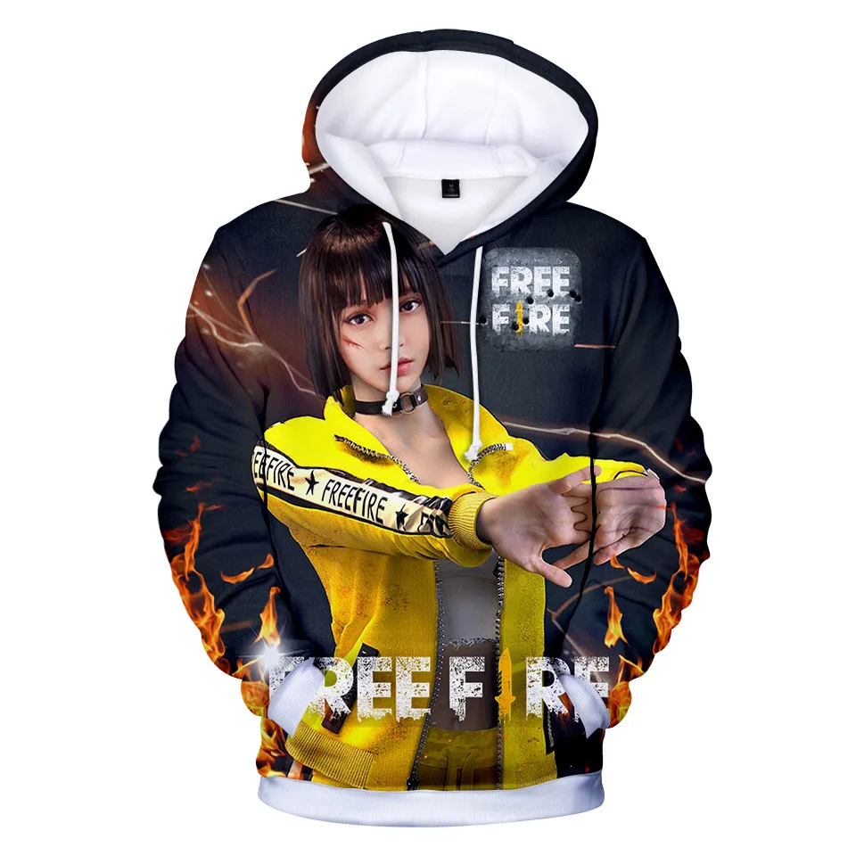 

Spring and Autumn Men's and Women's Game Hoodie Street Boys and Girls Free Fire 3d Print Long Sleeve Harajuku Pullover