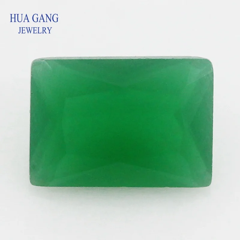 

Green Rectangle Shape Cut Loose Glass Beads Synthetic Gems For Jewelry Size 2x3~10x14mm Free Shipping