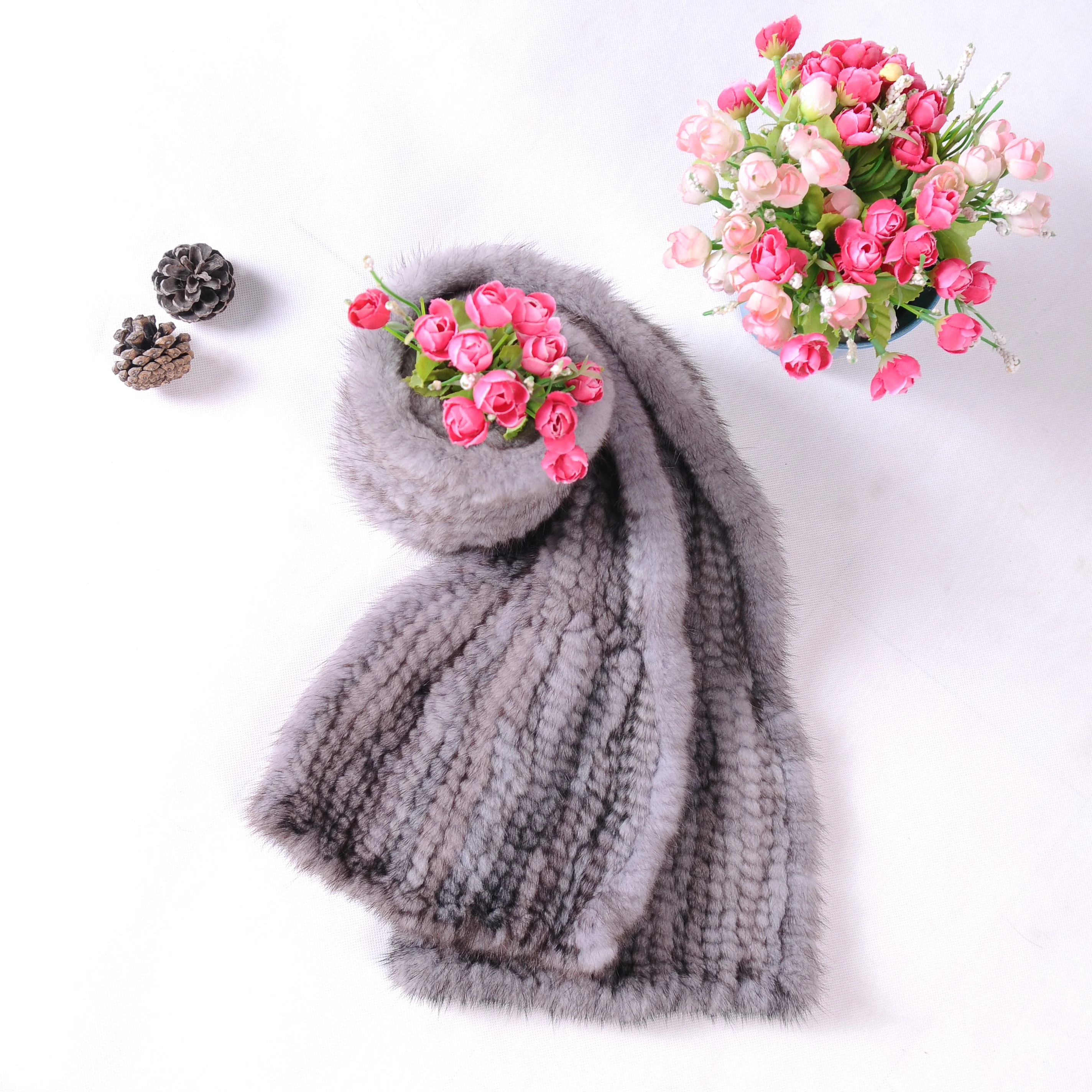 Современная женская Норковая шаль хороший подарок настоящий шарф из натуральной