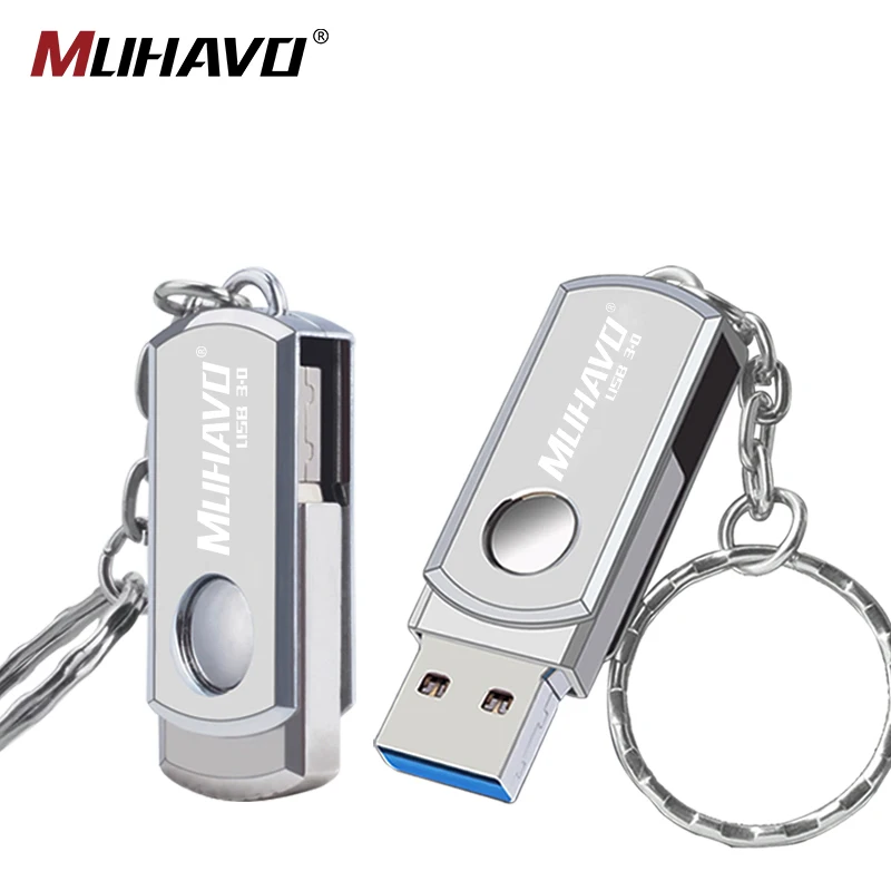 Металлический флеш-накопитель usb 3 0 64 ГБ 32 16 128 вращающийся 8 флэш-диск логотип на