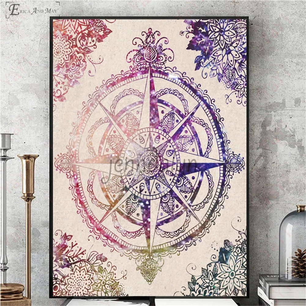 Compass Psychedelic LSD Artwork On Sale Poster Wall Painting Living Room Abstract Canvas Art Pictures For Home Decor No Frame | Дом и сад