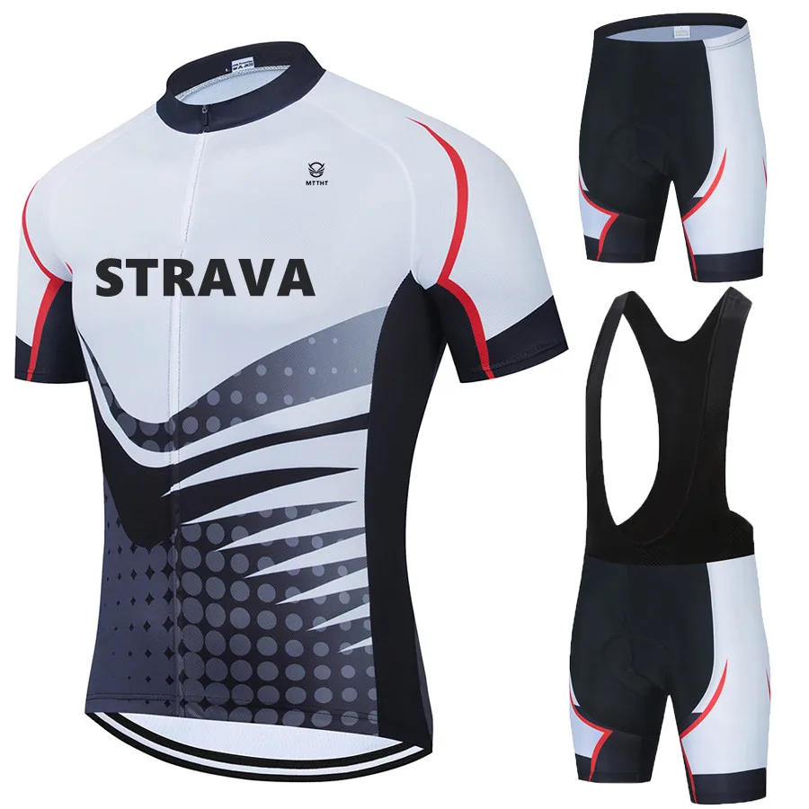

MTTHT Ropa De Ciclismo Ultraviolet-Proof Man's Cycling Team Jersey Suit STRAVA Bicycle Racing Gel Bib Pants Set