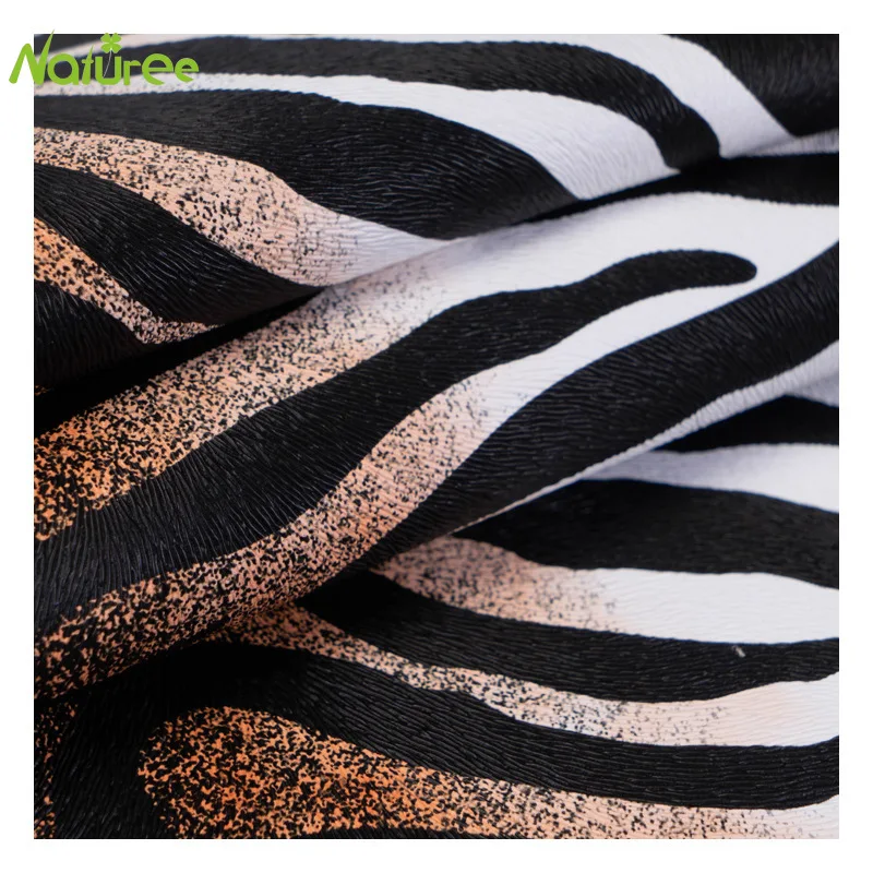 Naturee 50 см * 137 матовая ткань из искусственной кожи с градиентом зебры