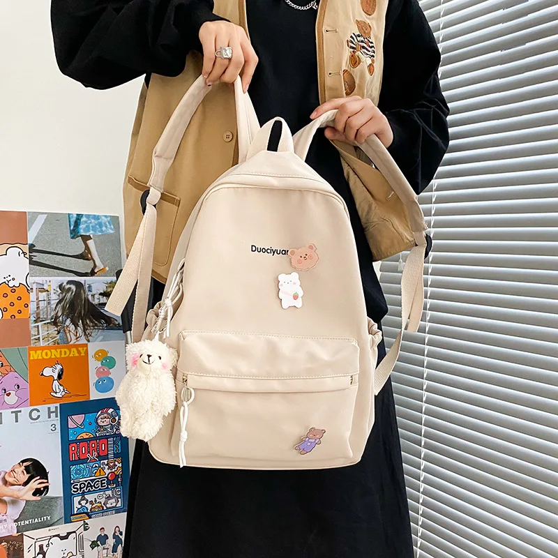 

Korean version simple and easy to match high school students cute schoolbag Japanese department old sense small fresh soft siste