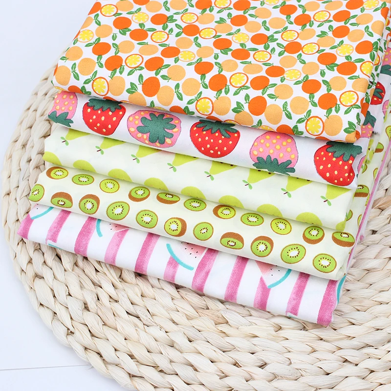 

Cotton Fabric Cloth Fabric Fruits Printed DIY Dress Crafts Apparel Sewing Patchwork Handmade Materials Accessories 45*145cm/Pc