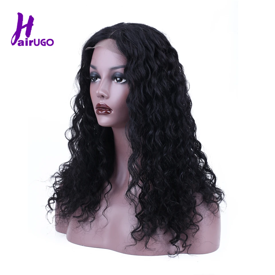 HairUGo малазийские 4*4 глубокие волнистые человеческие волосы парики для черных женщин 130% плотность короткие и длинные волосы Remy человеческие волосы на шнуровке парики