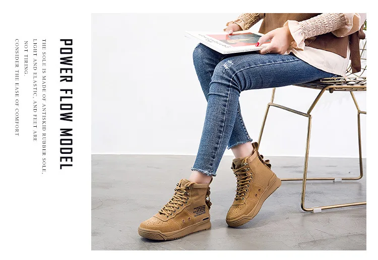 Autumn new high-cut Sneakers female Korean version of the round head side zipper wild women's shoes sports wind ZQ-24