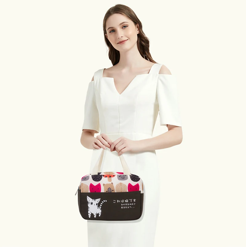 

Nylon Lunch Bag for Men & Women Luxury Termal Insulation Picnic Bag Cute Lunch Box for Kid School Children Canvas Handbag