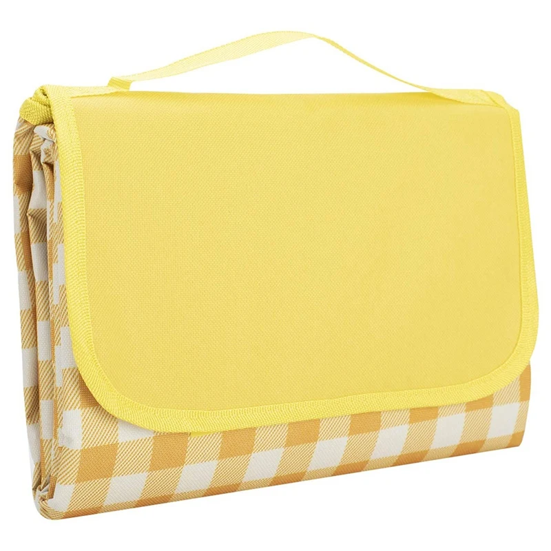 

Одеяло для пикника на открытом воздухе, складное одеяло, нескользящий коврик с ручкой для семьи, пляжа, парка, кемпинга (145 см x 200 см)