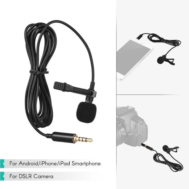 

USB Type C 3.5mm Mini Portable Microphone Condenser Clip-on Lapel Lavalier Mic Wired Mikrofo/Microfon For Phone For Laptop 1.5m