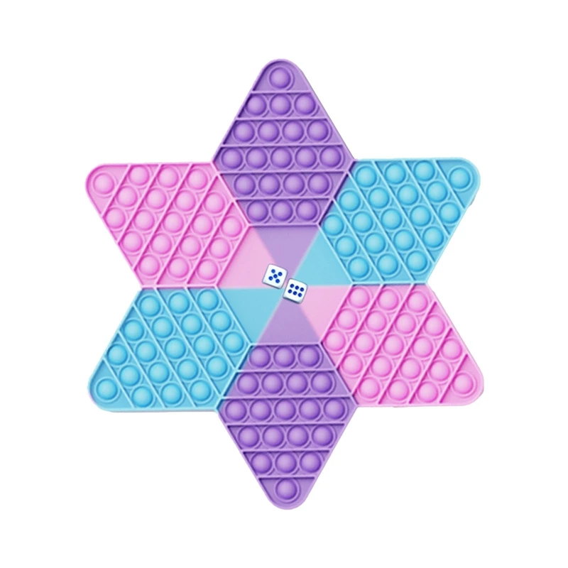 

New Children's Desktop Puzzle Decompression Fidgety Toys Dice Chessboard Silicone Rainbow Bubble Pressing Toys Anti Autism Gift