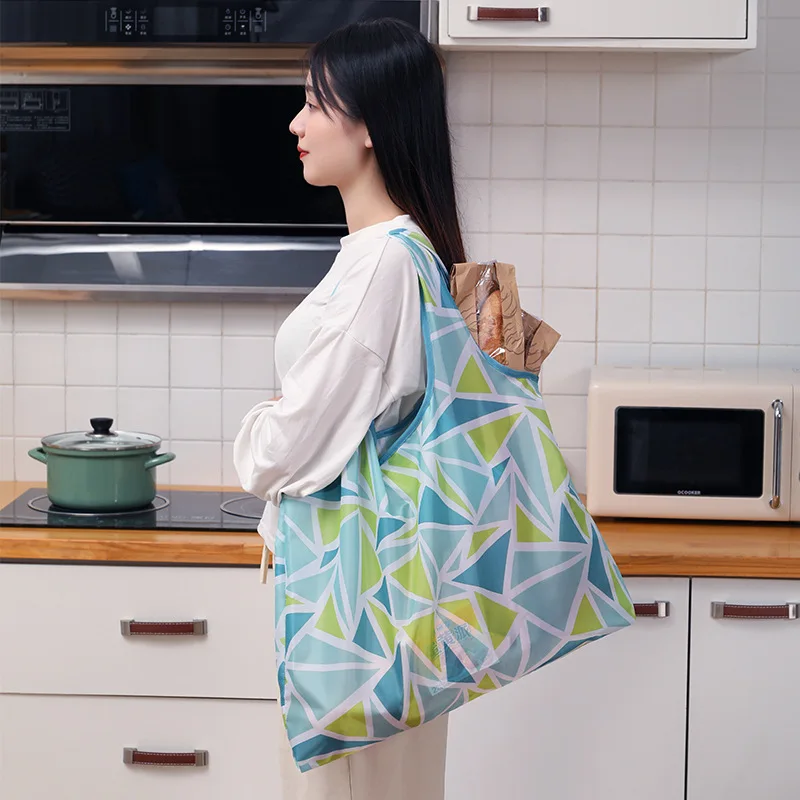 

Collapsible Shopping Bags Eco-Friendly Foldable Shopper Handbags Supermarket Vegetable Fruit Organize Pouch Accessories Supplies