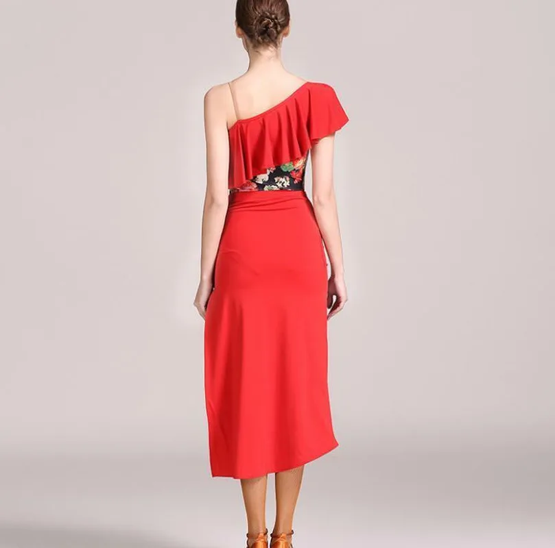 Новый латинский Сальса ча Бальный Танец Румба платье топ и юбка #1848 + 49 для