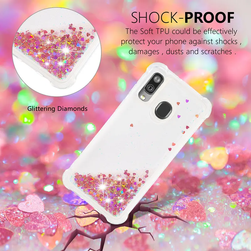 

For Samsung A40 Case Liquid Glitter Quicksand Phone Back Cover For Samsung Galaxy A40 A405FN A405 SM-A405FN Soft Silicon Cover