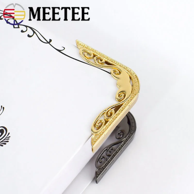 Meetee 4/10 шт. 48 мм уголок с винтовым зажимом для сумки из натуральной кожи для защиты кромок металлические пряжки-Крючки декоративная фурнитура Аксессуары BF162