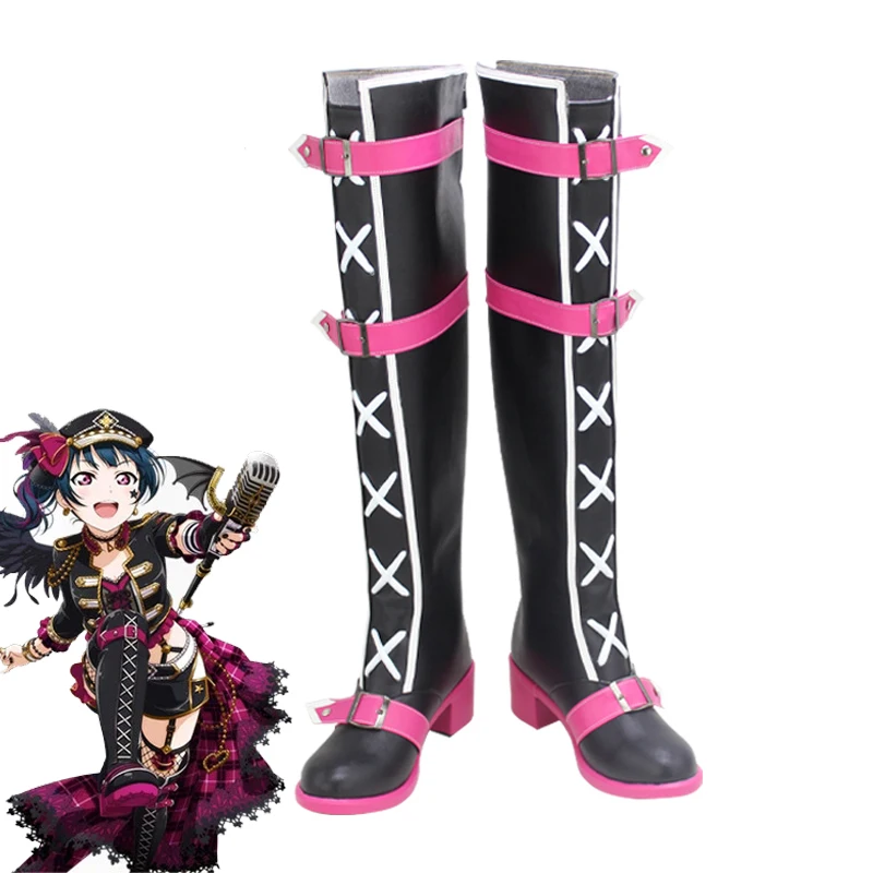 

LoveLive!Sunshine!! Aqours Punk Rock Awaken Tsushima Yoshiko Anime Cosplay Shoes Boots Custom Made Halloween Party