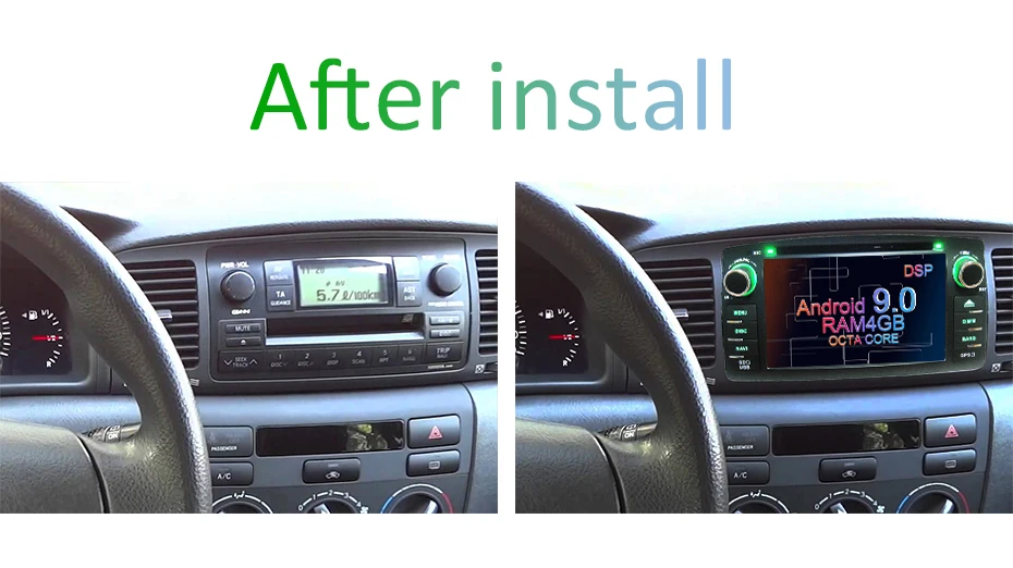 Для TOYOTA Corolla E120 e 120 BYD F3 Android 9,0 2 Din 8 CORE 4G 64G Автомобильный радио мультимедиа dvd-плеер gps аудио wifi DVR obd2 DAB