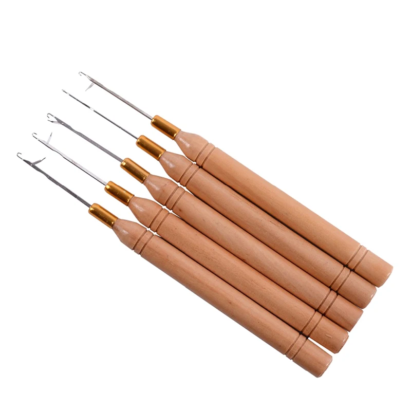 1 шт. игла для наращивания волос с деревянной ручкой|Швейные иглы| |