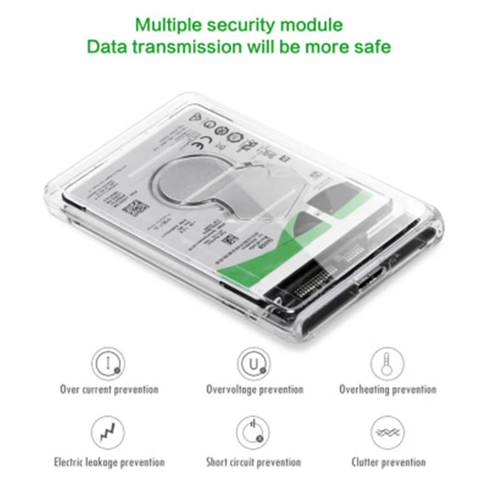 

Transparent 2.5-inch HDD box for Samsung Seagate SSD SATA 3.0 Adapter High Speed Box HDD Enclosure