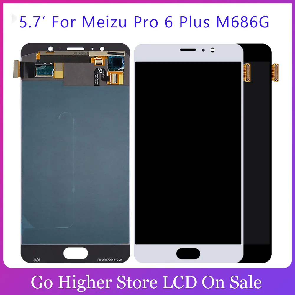 Дисплей с тачскрином 5 7 'для Meizu Pro 6 Plus M686G ЖК-дисплей стеклянная панель для