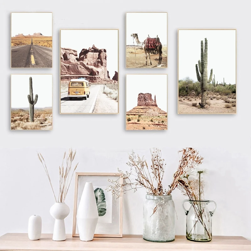 Юго Западный Декор Бохо Аризона пустыня кактусы печатные постеры для