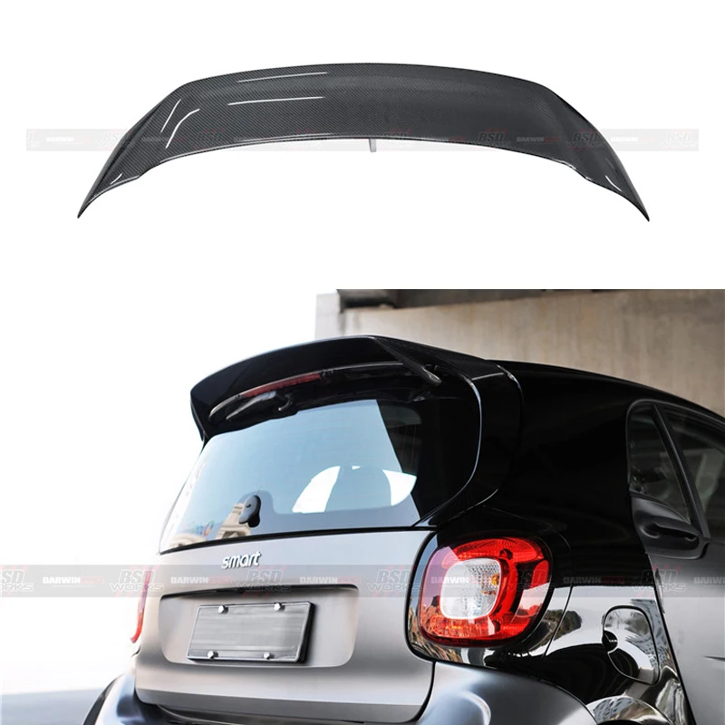 

Carbon Fiber Exterior Rear Spoiler Tail Trunk Boot Wing Decoration for Merced-Benz Smart Fortwo Fourfour 453 Spoiler 2015-2018