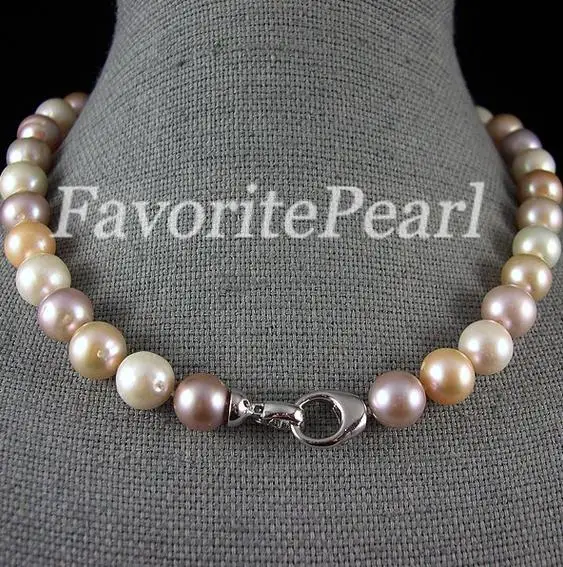 ?? 新到着の好き真珠ネックレス巨大なサイズマルチカラー淡水真珠のネックレス手作りのチャーミングな女性ギフト