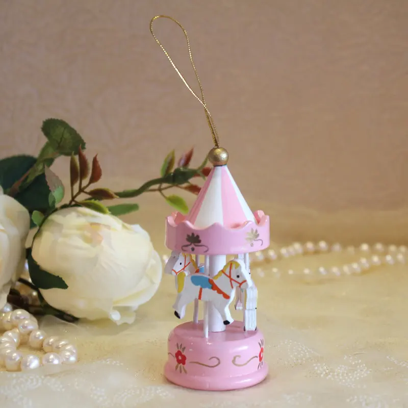 Мини-украшения деревянная подвеска в виде лошади Розовый Синий Рождественский