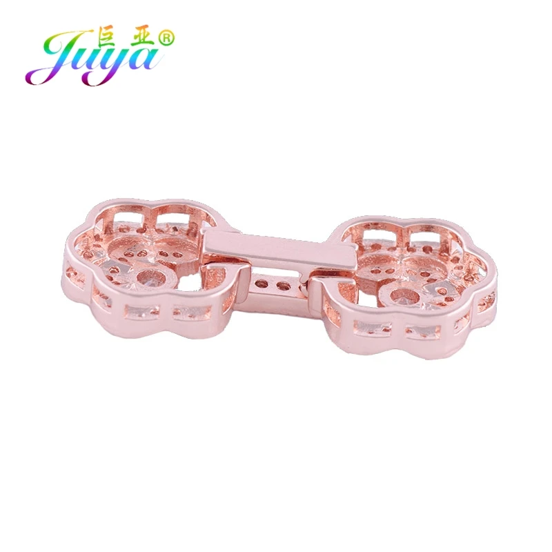 Rose Gold Juya DIY натуральный камень жемчуг бижутерия ручной работы компоненты золото/серебро застежка замок застежки аксессуары - Цвет: Rose Gold