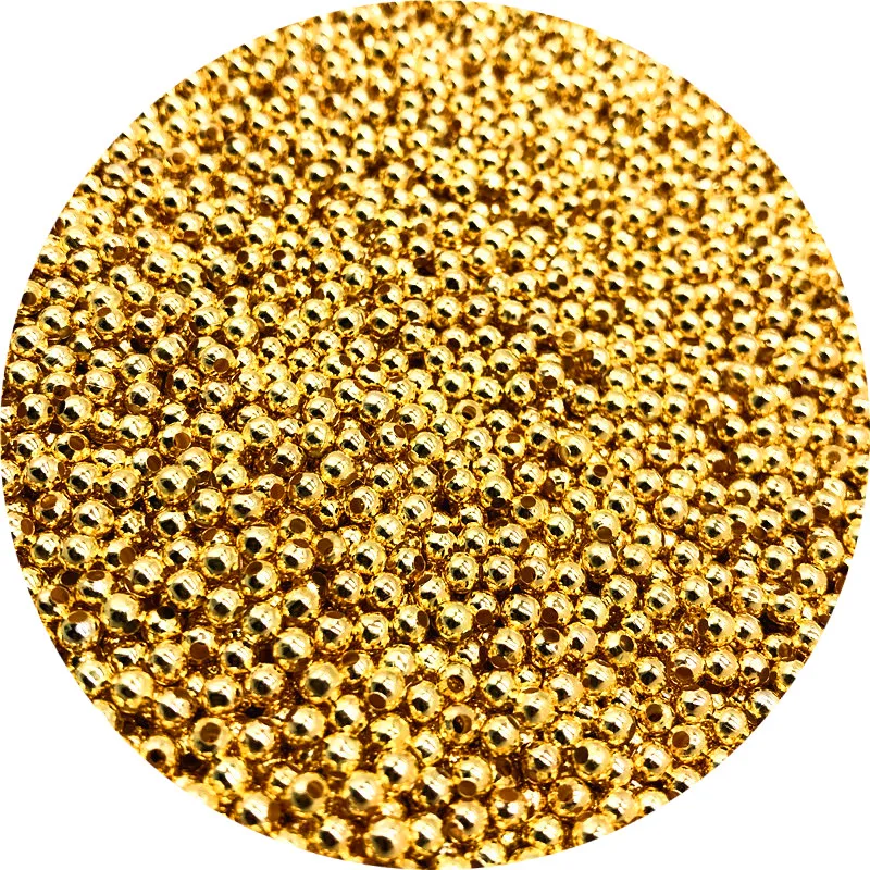 500/200/50pcs 2/4/6mm Gold/Bronze Tone Metal Beads Smooth Ball Spacer Beads For Jewelry Making DIY Bracelet Necklace Accessories