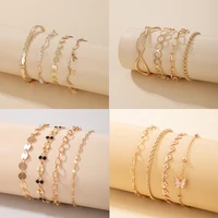 huatang boho butterfly pendant bracelet sets for women multilayer adjustable chains jewelry bracelets charmings female party