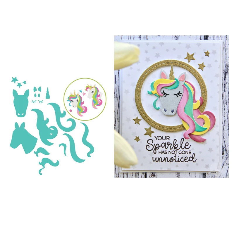 Новый набор штампов сделай сам с единорогом металлические штампы трафареты для